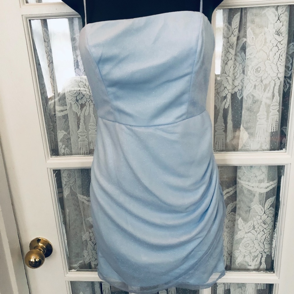 PRINCESS POLLY SPARKLY BLUE MINI DRESS - size 4 new with tags